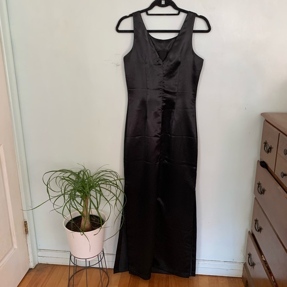 Vintage-Black Formal Dress-Double Slit - Picture 7 of 10